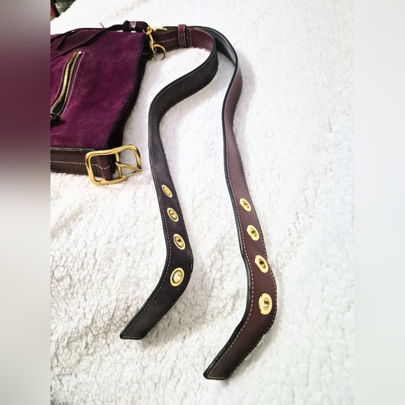 COACH: Grape Soft Suede Duffle Purse - Picture 11 of 11